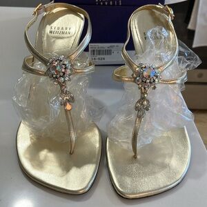 Stuart Weitzman gold shoes